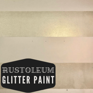 Rustoleum glitter paint on striped wall in gold