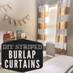 Striped burlap curtains