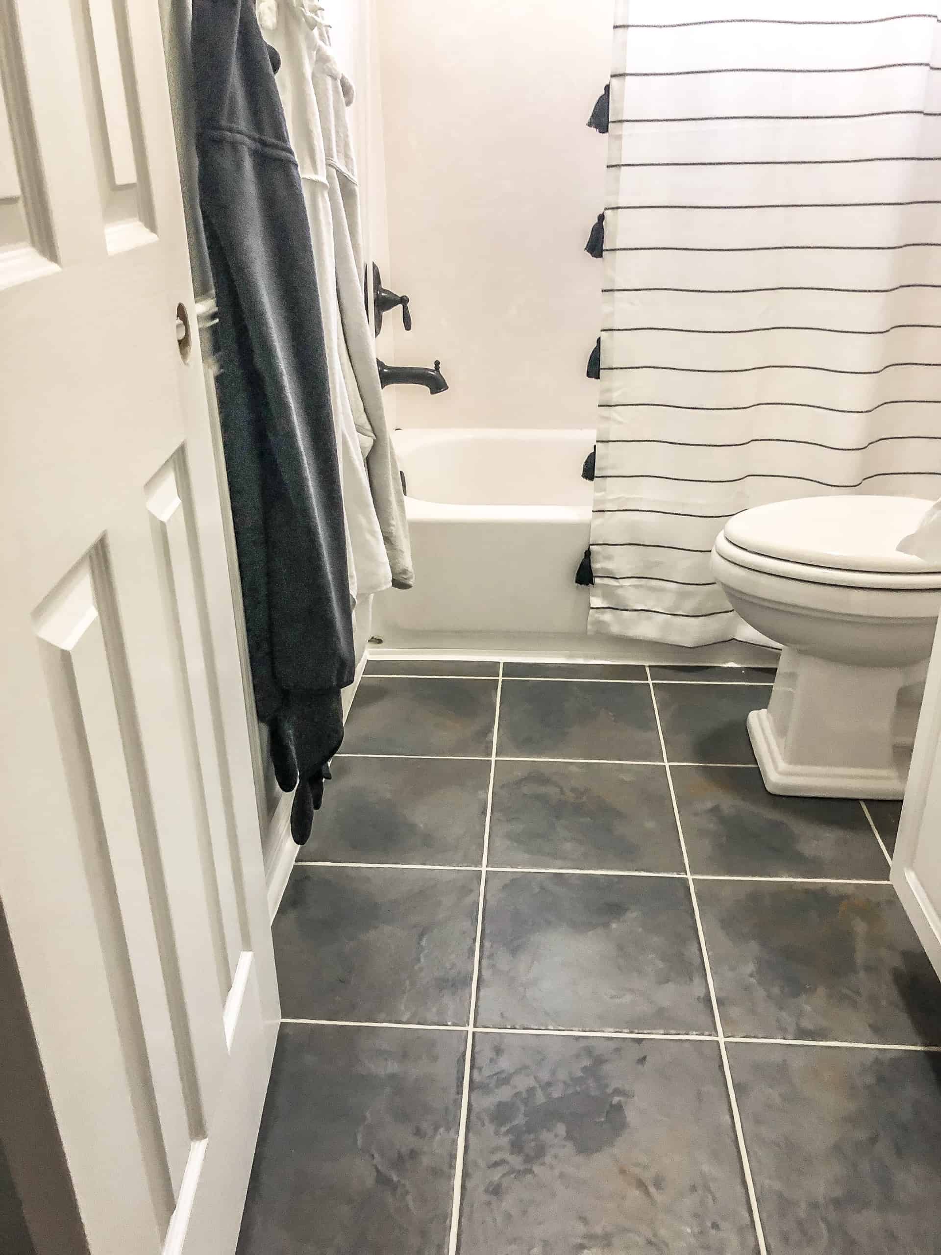 Painted Bathroom Floor Tile The DIY Vibe