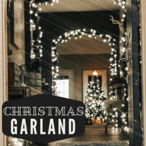 Christmas garland hung on all the archways with lights