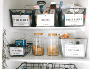 pasta in cute glass jars in the pantry