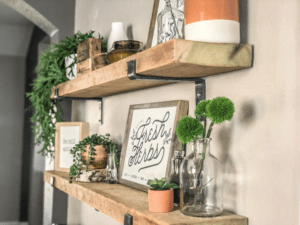 A tip for styling your shelves- use items of all different shapes, sizes, heights