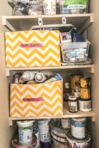 diaper boxes wrapped in canvas fabric to make cute organizing bins