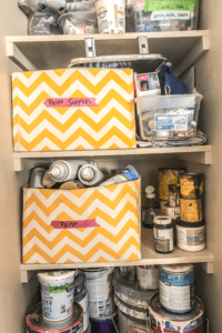 Stenciled Canvas Organizational Bins