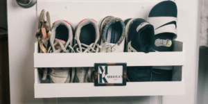 DIY Shoe Bin with a Cute Label