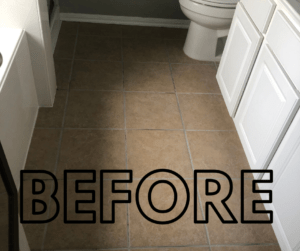 Before bathroom floor tile paint