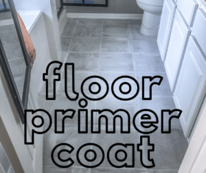 paint primer on bathroom tile floor