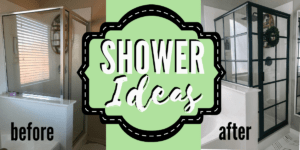 3 Stand Up Shower Ideas- before and after picture of the same shower