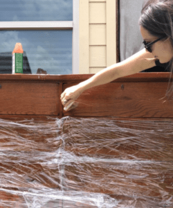 Application of Citristrip to Dresser in step 1 of a dresser refurbish