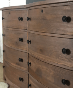 Dresser Refurbish with Painted Matte Black Drawer Hardware