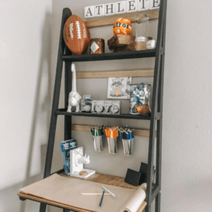 Ladder desk in a small space