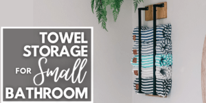 A great looking wall mounted towel storage for small bathroom