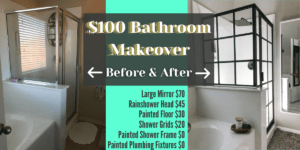 cost break down for the before and after pictures of the DIY shower bathroom makeover