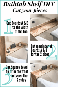 Tutorial for cutting the wood for the Bathtub Shelf DIY