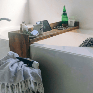 bathtub tray with tablet holder