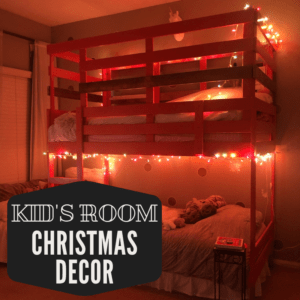 colored christmas lights on a bunk bed