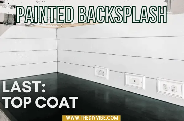applying a top coat over painted laminate backsplash