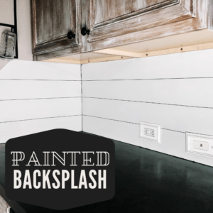 Faux Shiplap Painted Backsplash