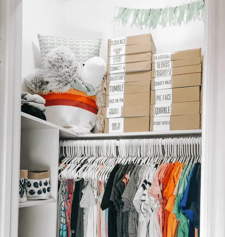 Board Game Storage in closet