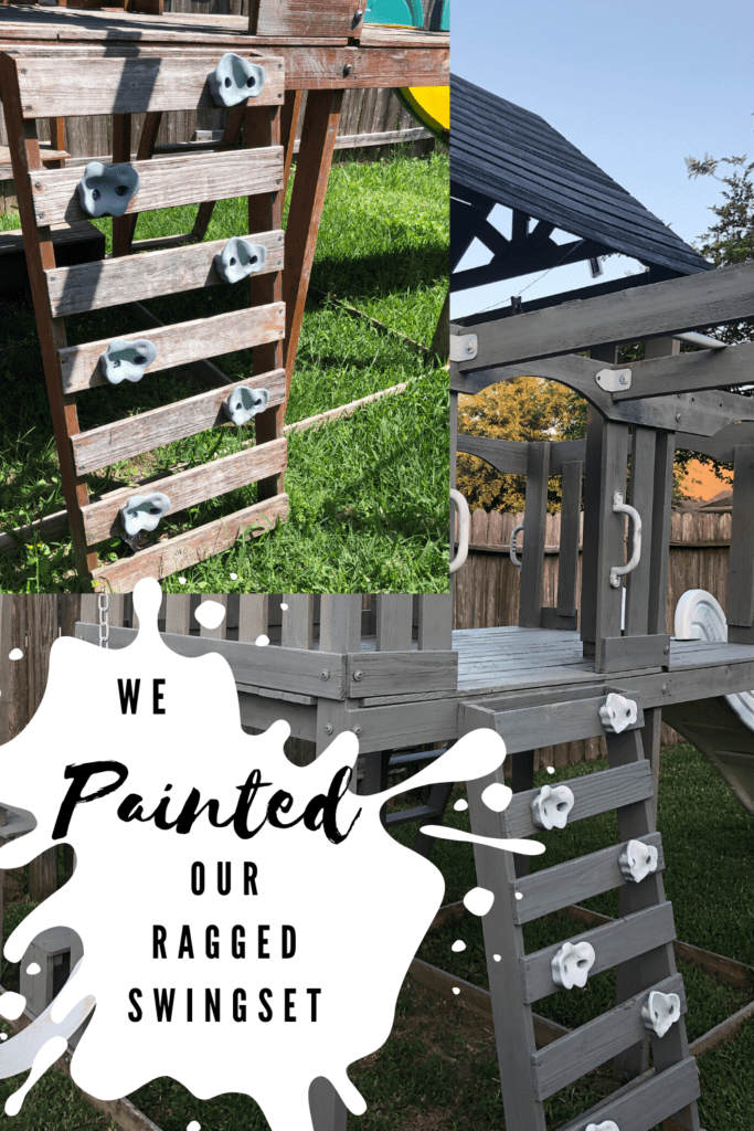 We Painted our ragged old swingset