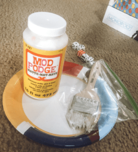 Modge podge paint brush trick