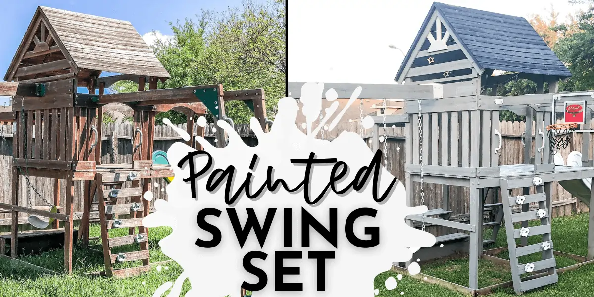 Painted Wooden Swing Set