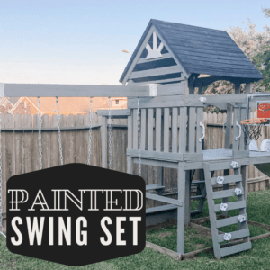 Wooden Swing Set Painted Gray
