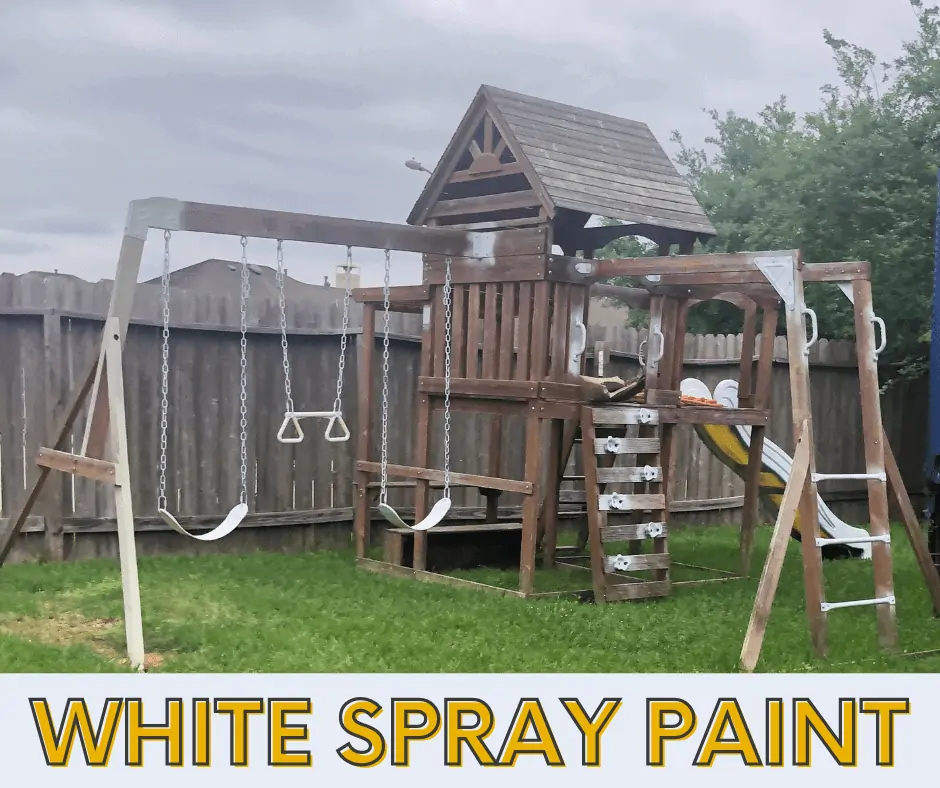 swingset with spray paint