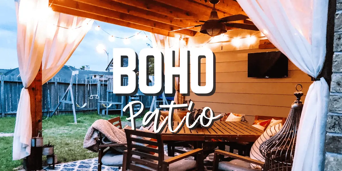 boho patio decorated