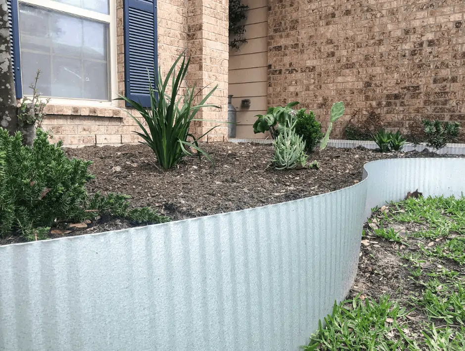 metal landscape edging close up