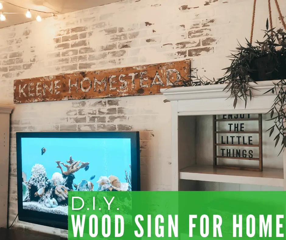 DIY wood sign for home with chippy paint letters