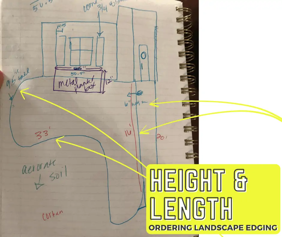 measure height and length for landscape edging