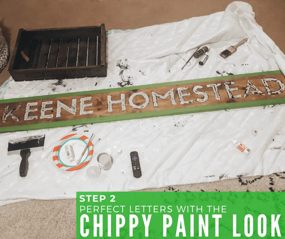 step 2 for chippy paint look