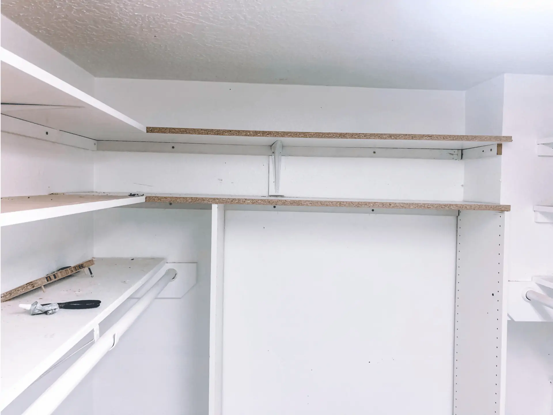 custom closet shelves cut from melamine