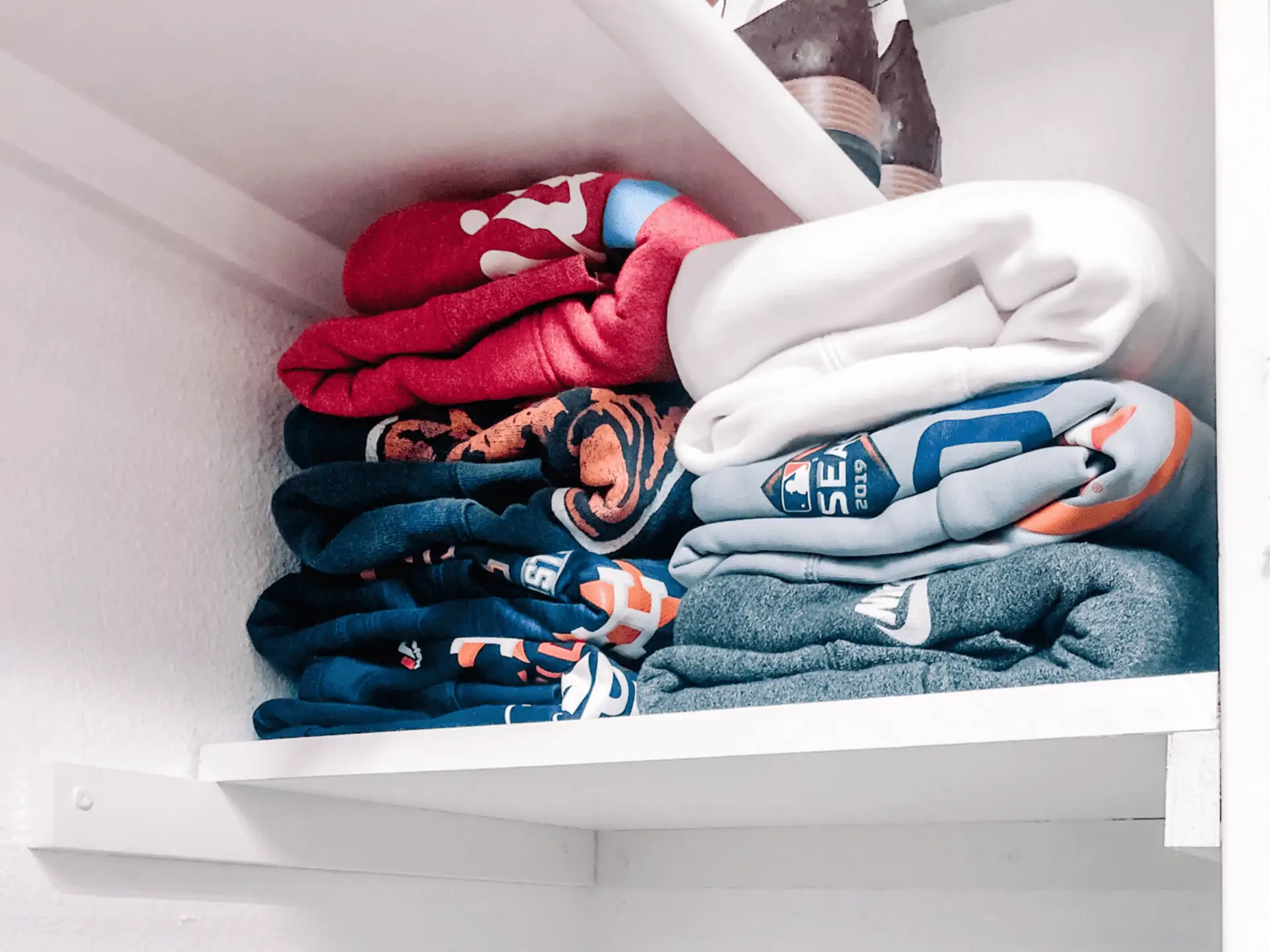 a diy closet shelf in corner