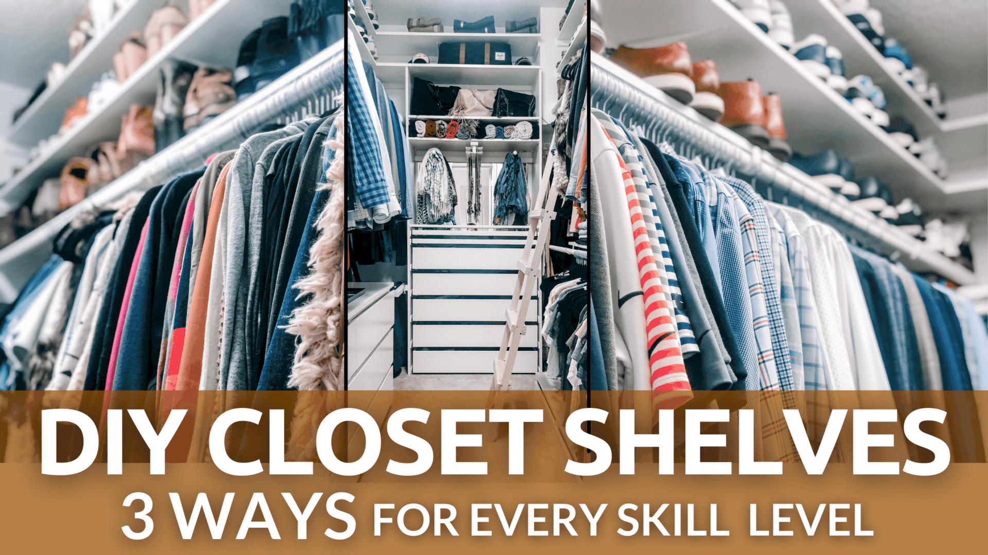 diy closet shelves installed 3 different ways for 3 different skill levels