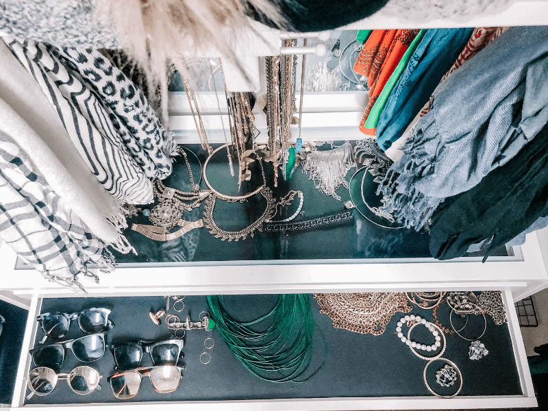 Jewelry Display in Closet