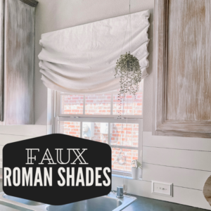 faux roman shades made from a drop cloth